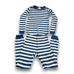 Hanna Andersson Blue White Striped Long John Pajamas Kids 130 US 8